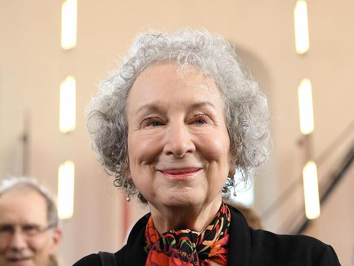 Margaret Atwood 2017 bei der Verleihung des Friedenspreises des Deutschen Buchhandels in der Paulskirche.