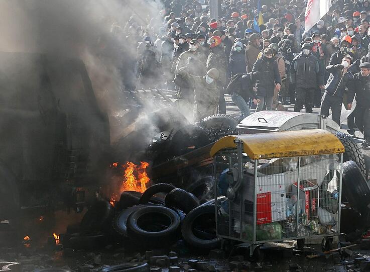 In der ukrainischen Hauptstadt ist es erneut zu schweren Auseinandersetzungen zwischen Polizei und Regierungsgegnern gekommen