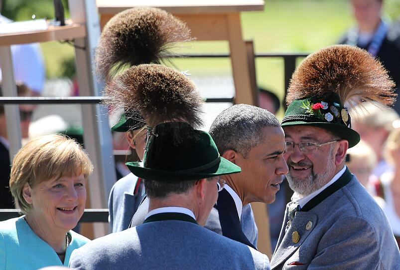 Weitere Bilder vom Treffen zwischen Merkel und Obama in Krün vor dem G7-Gipfel in Elmau.