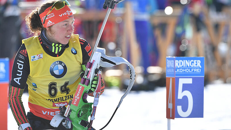 Knapp vorbei am Weltmeistertitel: Laura Dahlmeier holte im Sprint-Bewerb der Biathlon-WM in Hochfilzen Silber.