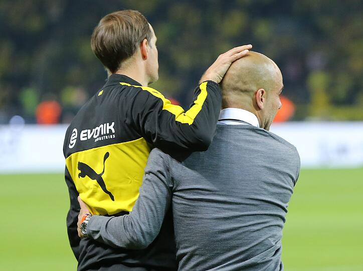 Verlierer Thomas Tuchel und Sieger Pep Guardiola.