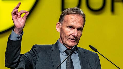 BVB-Geschäftsführer Hans-Joachim Watzke spricht zu den Mitgliedern.