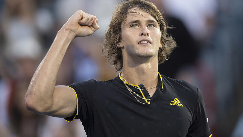 Alexander Zverev jubelt nach seinem Sieg über den Australier Nick Kyrgios.