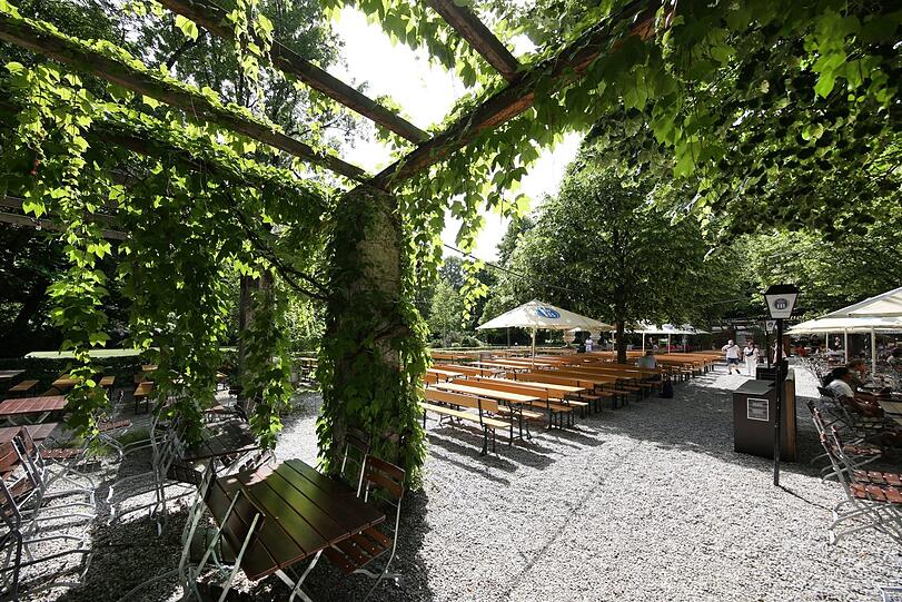 Schön ist er, der Biergarten vom Park Café.