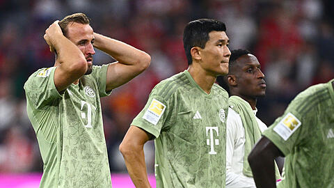 Zu viel Achterbahn beim FC Bayern: Harry Kane (li.) und Kim Min-Jae.