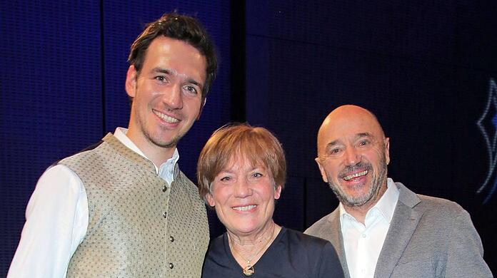 Felix Neureuther mit seinen Eltern Rosi Mittermaier und Christian Neureuther.