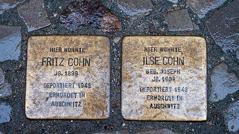 Stolpersteine mit den Namen Fritz Cohn und Ilse Cohn, verlegt in Stralsund.