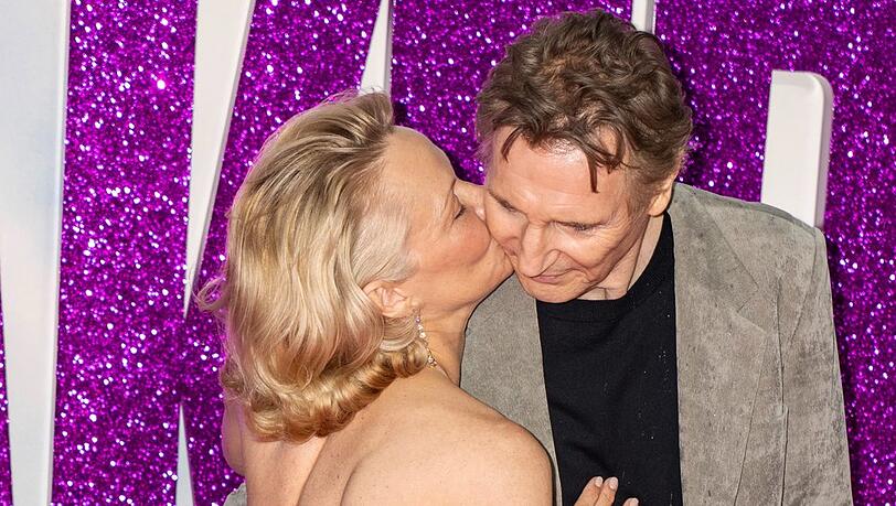 Pamela Anderson und Liam Neeson bei der UK-Premiere von "Die nackte Kanone" im Juli in London.