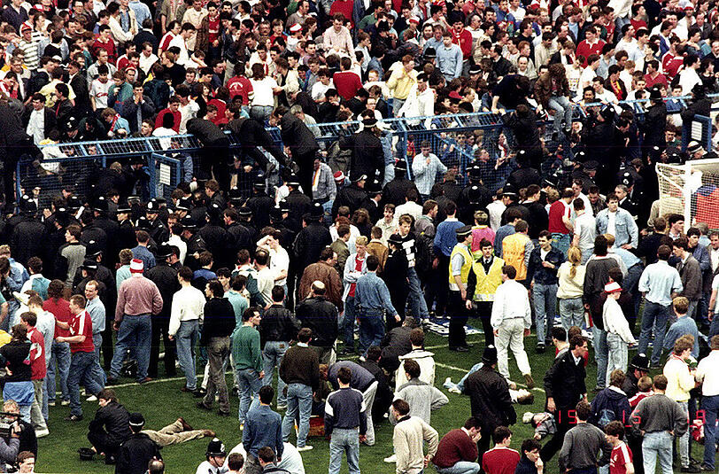 96 Menschen kamen bei der Katastrophe im Hillsborough-Stadion von Sheffield ums Leben, es gab 766 Verletzte.