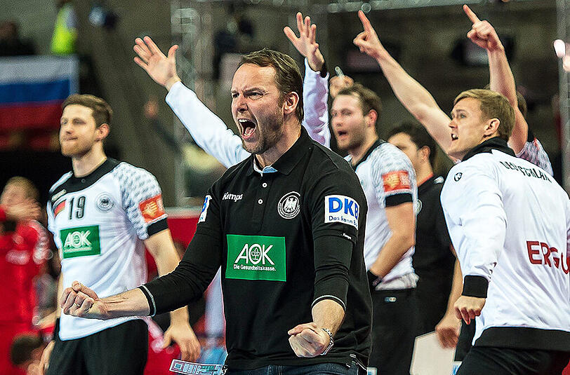 So wollen die deutschen Handballer auch im Spiel gegen Dänemark jubeln.