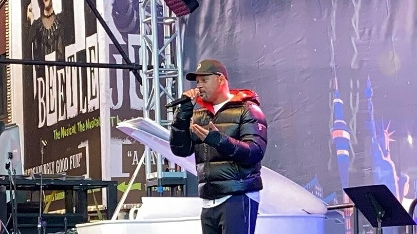 Will Smith beim "World's Big Sleep Out" am New Yorker Times Square