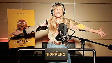 Heidi Klum hatte sichtlich Spa&szlig; beim Synchronisieren f&uuml;r "Hoppers".
