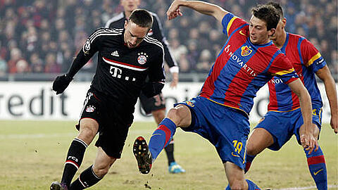 Szene aus dem Hinspiel zwischen dem FC Basel und Bayern München.
