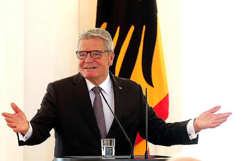 Bundespräsident Joachim Gauck im Schloss Bellevue in Berlin.