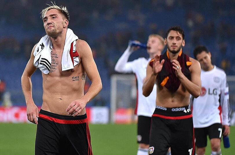Enttäuschung nach der Niederlage: Leverkusens Kevin Kampl und Hakan Calhanoglu