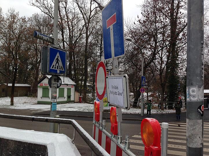 Die Sackgassen-Schilder wurden an der Zentralländstraße abgestellt.