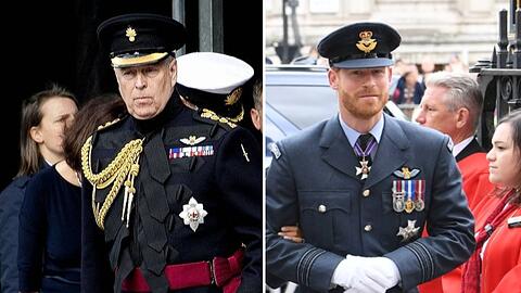 Prinz Andrew und Prinz Harry - beide wurden schon lange nicht mehr in Uniform gesehen.