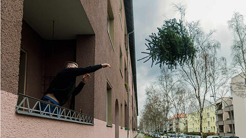Wohin mit dem Christbaum? Vom Balkon werfen jedenfalls ist keine gute Lösung.