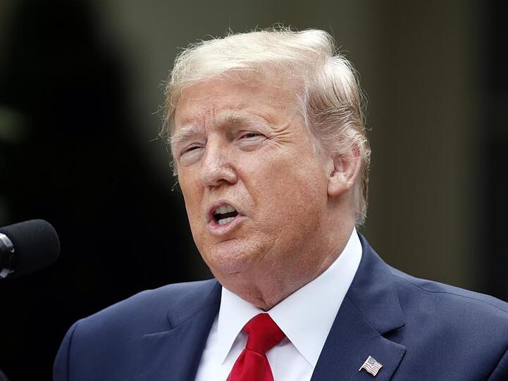 Donald Trump während einer Pressekonferenz im Rosengarten des Weißen Hauses.