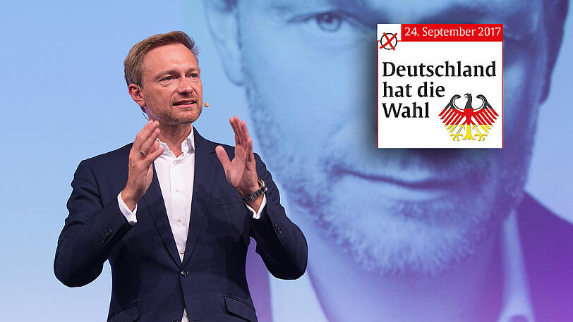 Lindner vor Lindner: der FDP-Chef bei einer Wahlkampfveranstaltung.