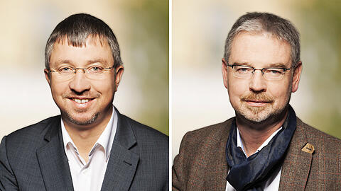 SPD-Fraktionschef Alexander Reissl (r) konnte sich nur knapp gegen seinen Herausforderer Christian Müller (l) durchsetzen.