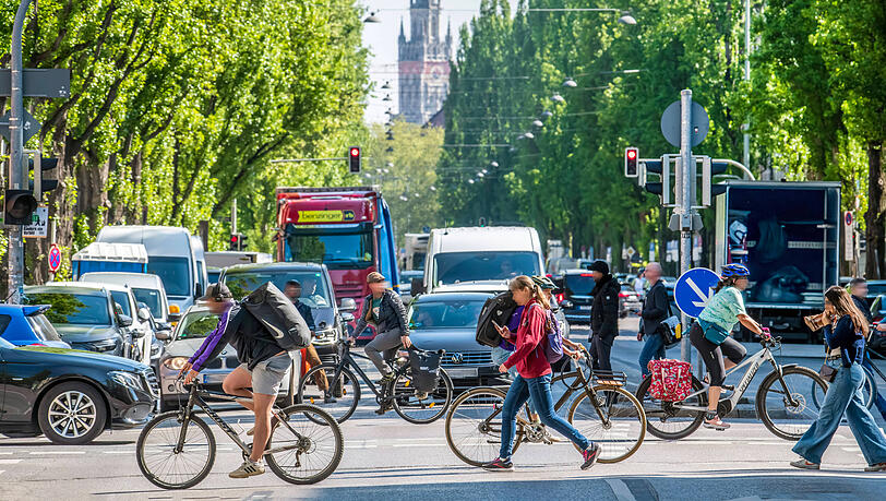 Auf der Lindwurmstraße herrscht meist ein großes Gewusel. Denn für Radfahrer und Fußgänger ist hier nur wenig Platz. Das soll sich ändern.