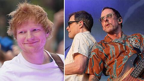 Ed Sheeran (l.) steht am zweiten Wochenende auf der Bühne, Weezer bereits am ersten.