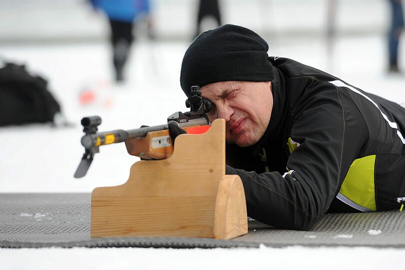 Uwe Ochsenknecht beim Fotoshooting zum "Star-Biathlon 2013" in Ruhpolding.