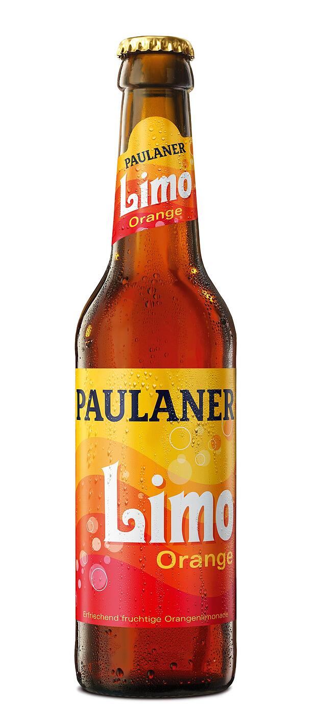 Ab Ende Februar 2024 im Handel: Die neue Orangen-Limonade von Paulaner.