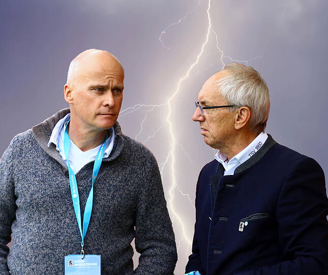 Das Tischtuch ist zerschnitten: TSV-1860-Präsident Robert Reisinger (l.) mit seinem ehemaligen Vizepräsidenten Hans Sitzberger. Das Tischtuch ist zerschnitten: TSV-1860-Präsident Robert Reisinger (l.) mit seinem ehemaligen Vizepräsidenten Hans Sitzberger.