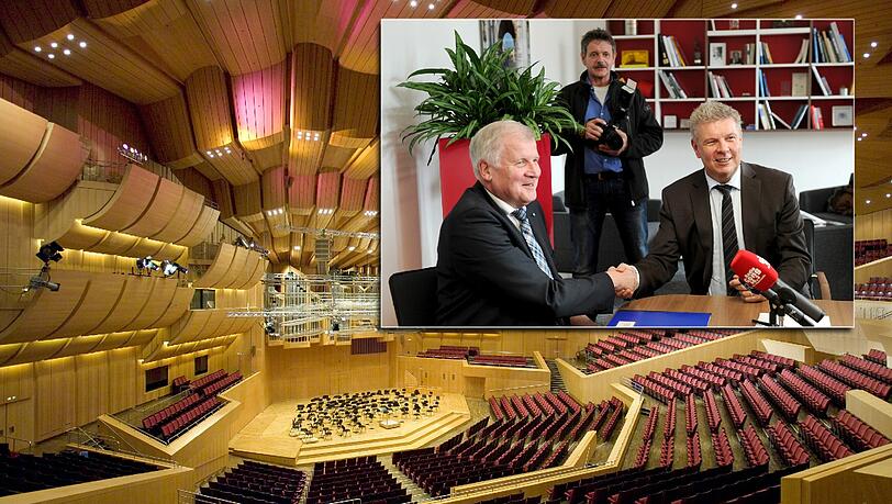 Seehofer und Reiter haben sich neulich im Rathaus getroffen: Die Philharmonie soll demnach nicht - wie spekuliert - abgerissen, sondern entkernt werden, um dort einen neuen Saal einzubauen.