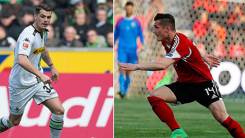 Granit Xhaka (noch im Trikot von Borussia Mönchengladbach) und Taulant Xhaka (rechts). Granit Xhaka (noch im Trikot von Borussia Mönchengladbach) und Taulant Xhaka (rechts).