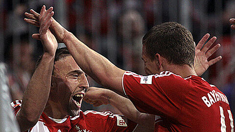 Die Jubel-Bayern: Franck Ribery und Lukas Podolski