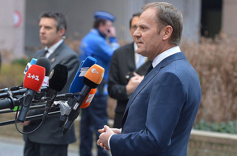 EU-Gipfelchef Donald Tusk musste sich in Brüssel mit der Griechenlandproblematik, dem Ukraine-Konflikt und dem weltweiten Terrorismus auseinandersetzen.