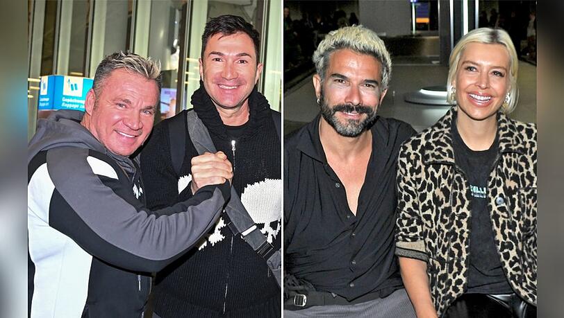 Peter Klein flog mit Lucas Cordalis 2022 nach S&uuml;dafrika und 2023 nach Australien, Marc Terenzi begleitete Verena Kerth (v.l.) 2023 nach Australien.