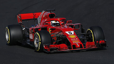 Sebastian Vettel im Ferrari SF71H.