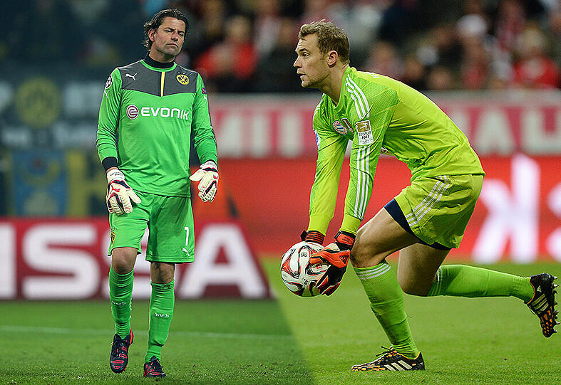 Roman Weidenfeller &ndash; Manuel Neuer:
&bdquo;Das ergibt sich schon aus der Hierarchie in der Nationalelf. Neuer-Fehler passieren, wenn überhaupt, nur gegen Gladbach. Insofern muss Dortmund Neuer schon Unhaltbare servieren. Als Ex-Schalker hat er königsblaue Gene, weshalb die Spiele in Dortmund für ihn immer besonders sind. Die BVB-Fans werden ihn sicher in ihre Gebete einschließen.&ldquo; Punkt für Bayern, 1:0.
