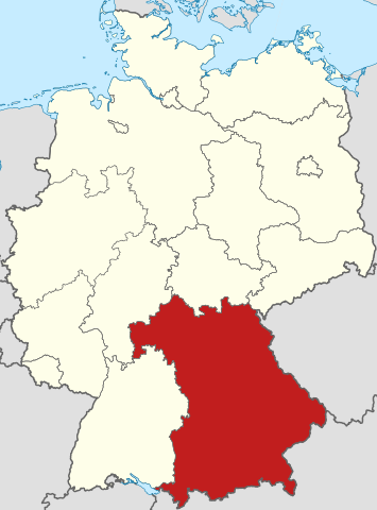 Das Bundesland Bayern im Südosten Deutschlands. Quelle: TUBS - CC BY-SA 3.0