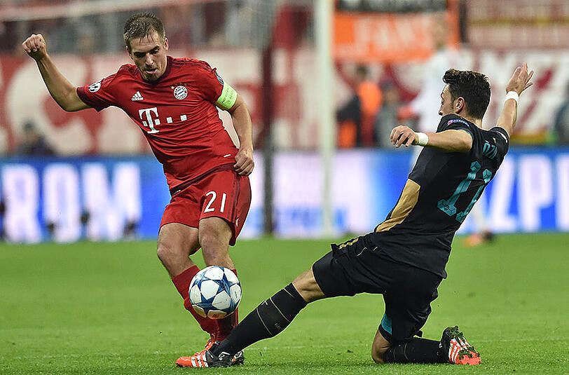 Treffen im Februar wieder aufeinander: Philipp Lahm (l.) und Mesut Özil.