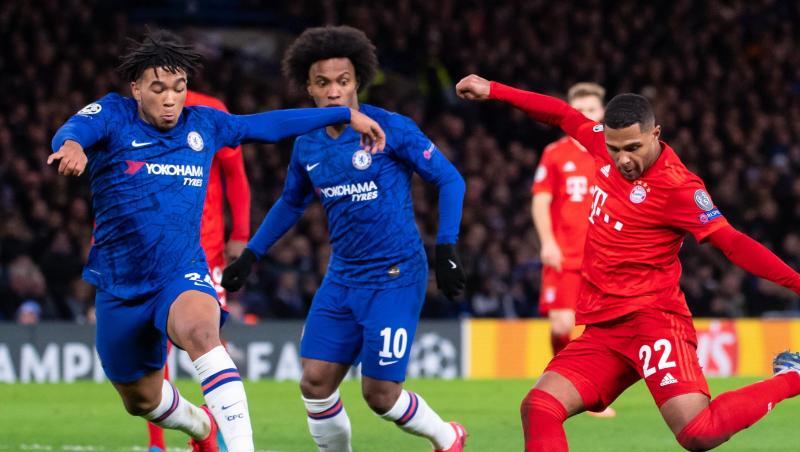 Reece James und Willian von Chelsea mit Serge Gnabry von München (l-r.) im Duell um den Ball. Foto: Sven Hoppe/dpa/Archivbild Reece James und Willian von Chelsea mit Serge Gnabry von München (l-r.) im Duell um den Ball. Foto: Sven Hoppe/dpa/Archivbild