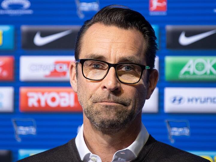Michael Preetz, Manager von Hertha BSC. Foto: Soeren Stache/dpa/Archivbild