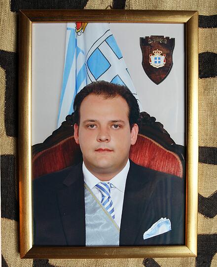 Ein Foto des Fürsten Marcello I. auf dem Büro von Lesoine. Bürgerlich heißt der gewählte "Monarch"  Marcello Menegatto. Foto: Schramek