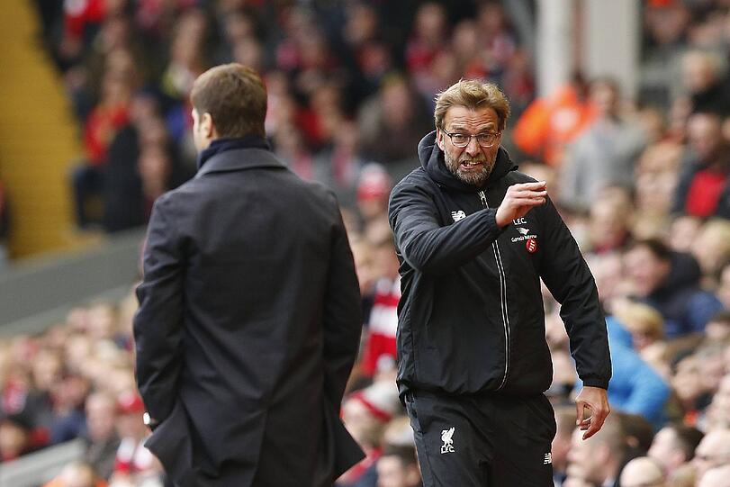 Auch als Liverpool-Trainer drückt Kloppo an der Auslinie auf die Tube.