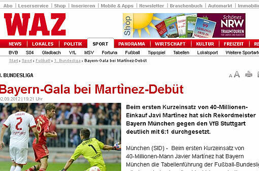 Die Bayern im Torrausch: Lesen Sie hier die Pressestimmen nach dem 6:1-Knaller gegen Stuttgart