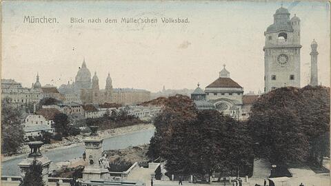 Eine Postkarte des Volksbads aus dem Jahr 1910.