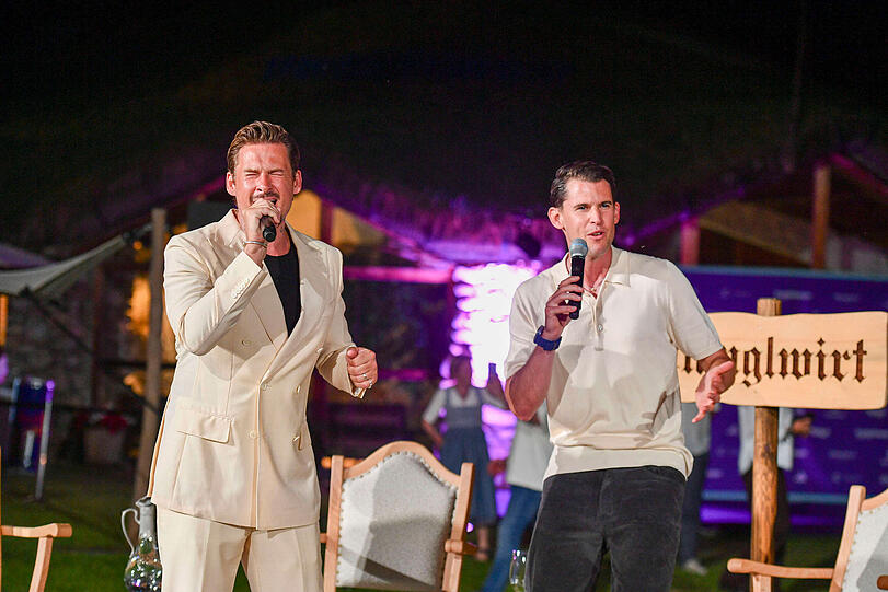 Der internationale Popstar Lee Ryan und Dominic Thiem heizten dem Publikum gemeinsam ein.