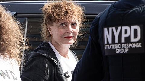 Susan Sarandon bei der Demonstration in New York.