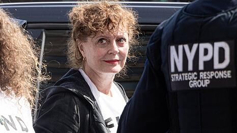 Susan Sarandon bei der Demonstration in New York.