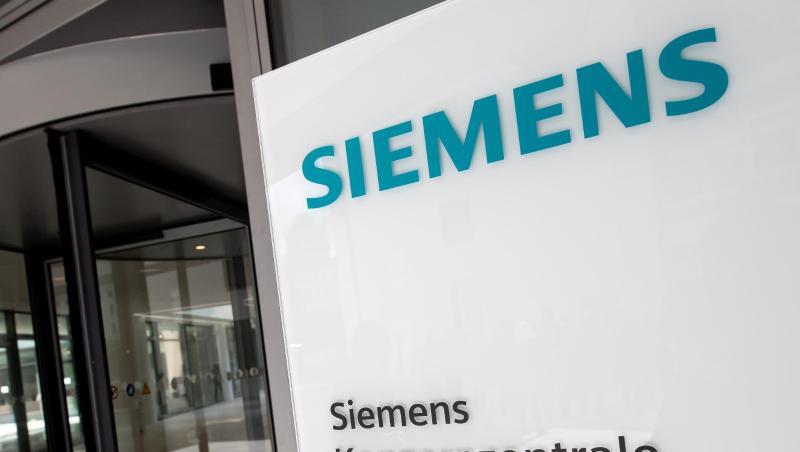 Der Siemens Schriftzug.