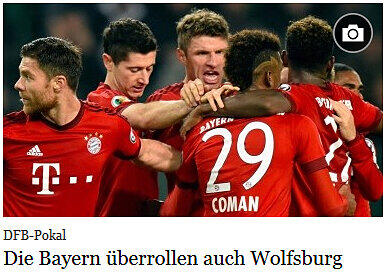 Die Pressestimmen zum Pokalspiel des FC Bayern gegen den VfL Wolfsburg.